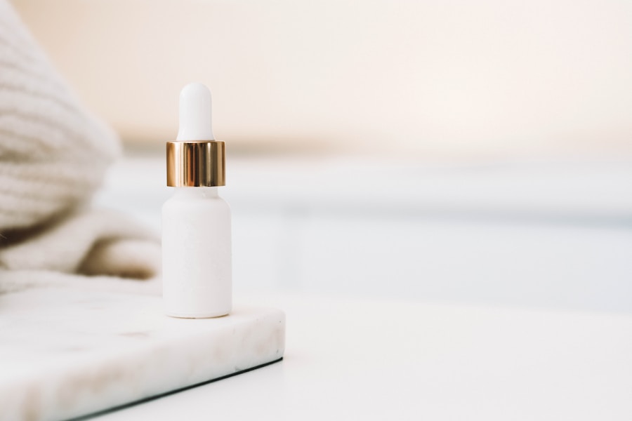 Woman applying skincare product