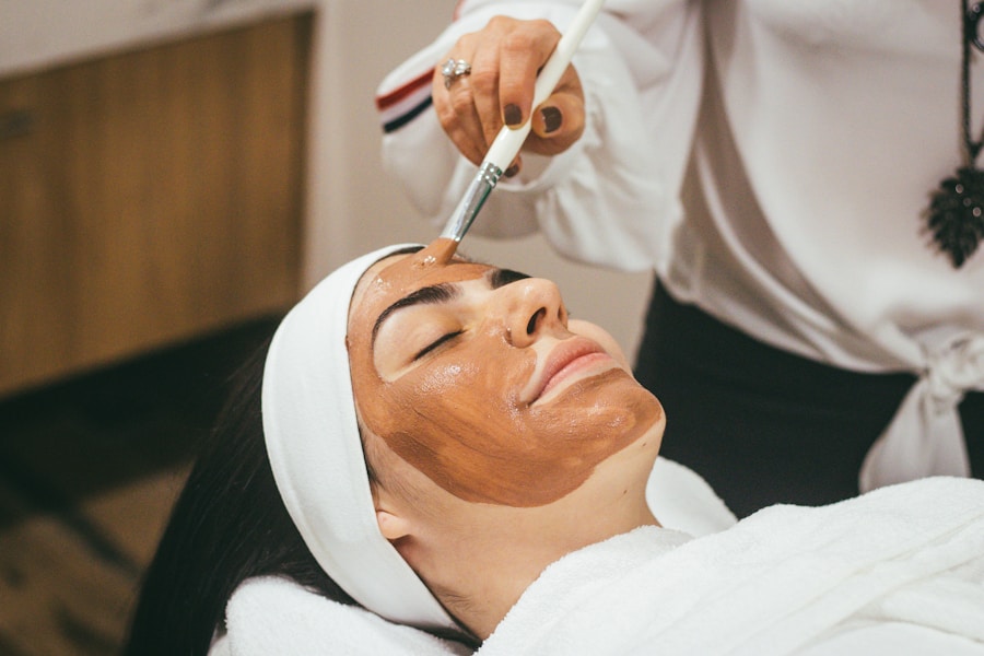Patient receiving cosmetic dermatology treatment